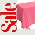 HOT PINK - Polyester Poplin Washable Rectangular Tablecloth, Table Cover Fabric Cloth for Dinning, Kitchen, Party. Choose Size Below