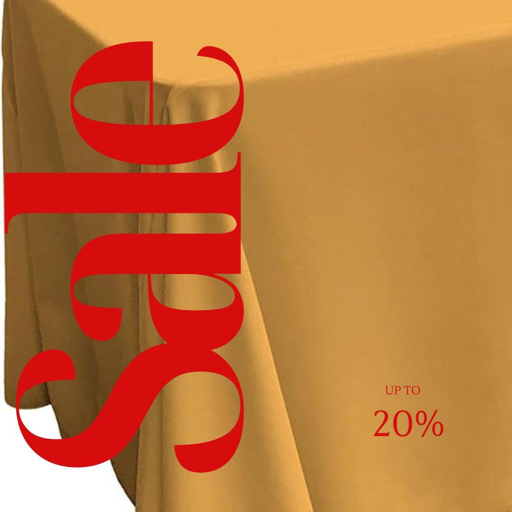 GOLD - Polyester Poplin Washable Rectangular Tablecloth, Table Cover Fabric Cloth for Dinning, Kitchen, Party. Choose Size Below