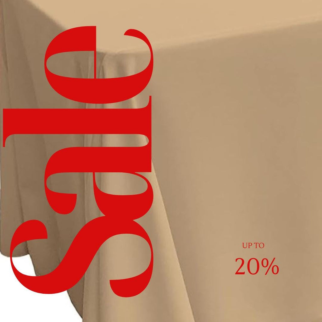 KHAKI - Polyester Poplin Washable Rectangular Tablecloth, Table Cover Fabric Cloth for Dinning, Kitchen, Party. Choose Size Below