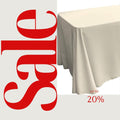IVORY - Polyester Poplin Washable Rectangular Tablecloth, Table Cover Fabric Cloth for Dinning, Kitchen, Party. Choose Size Below