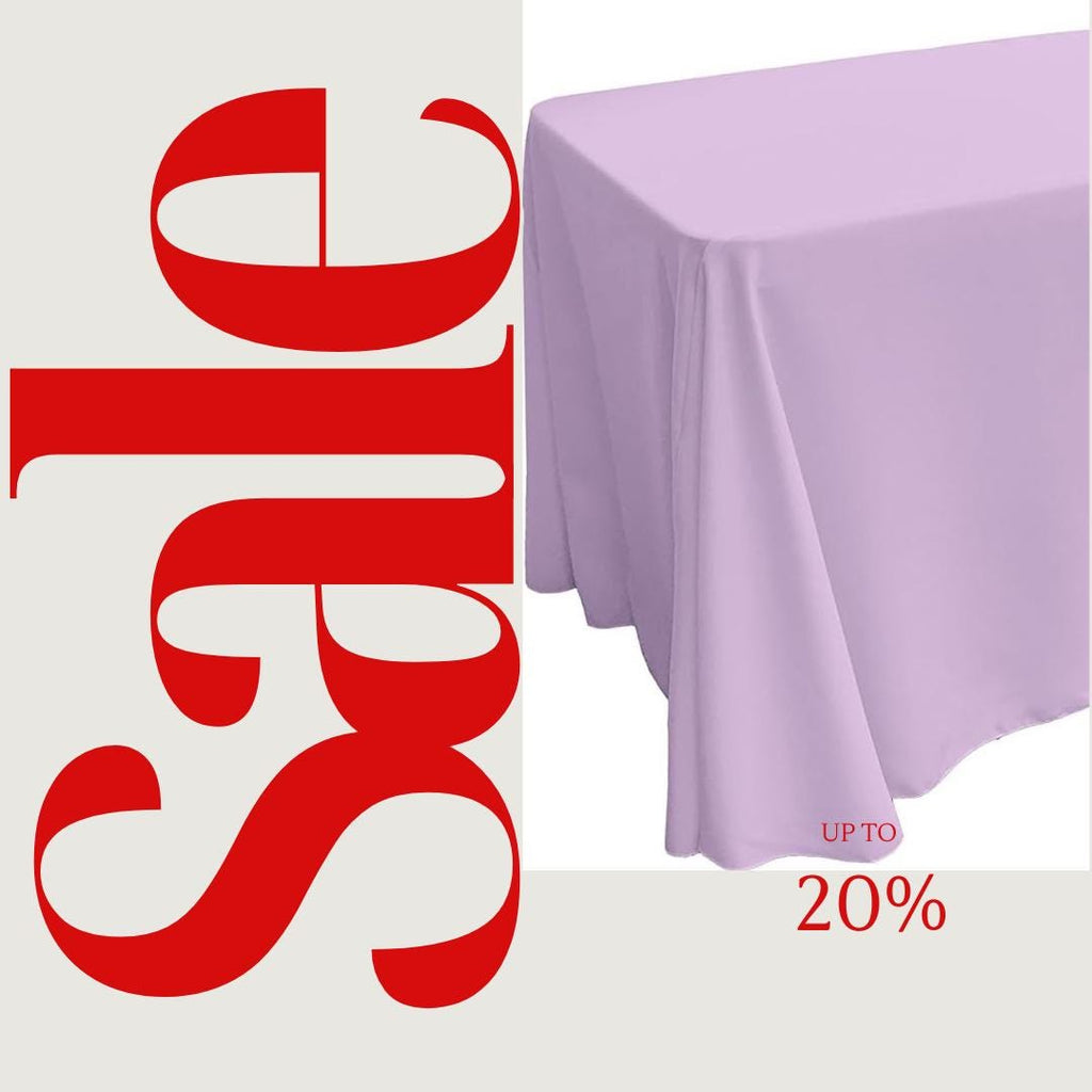 LILAC - Polyester Poplin Washable Rectangular Tablecloth, Table Cover Fabric Cloth for Dinning, Kitchen, Party. Choose Size Below