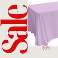 LILAC - Polyester Poplin Washable Rectangular Tablecloth, Table Cover Fabric Cloth for Dinning, Kitchen, Party. Choose Size Below