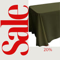 OLIVE - Polyester Poplin Washable Rectangular Tablecloth, Table Cover Fabric Cloth for Dinning, Kitchen, Party. Choose Size Below