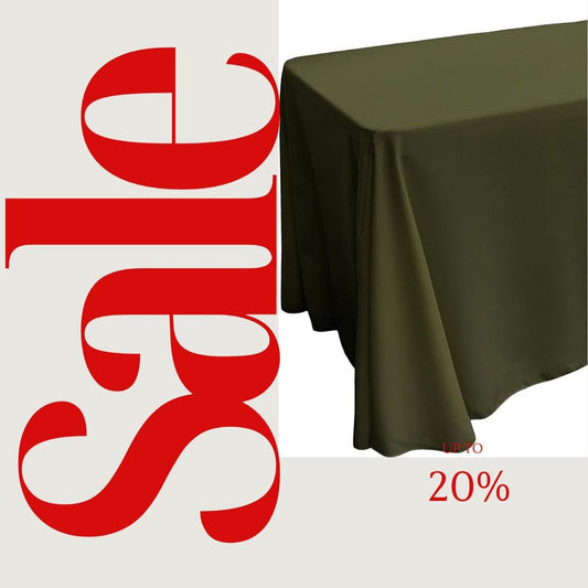 OLIVE - Polyester Poplin Washable Rectangular Tablecloth, Table Cover Fabric Cloth for Dinning, Kitchen, Party. Choose Size Below