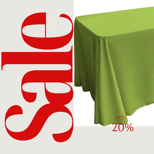 LIME - Polyester Poplin Washable Rectangular Tablecloth, Table Cover Fabric Cloth for Dinning, Kitchen, Party. Choose Size Below