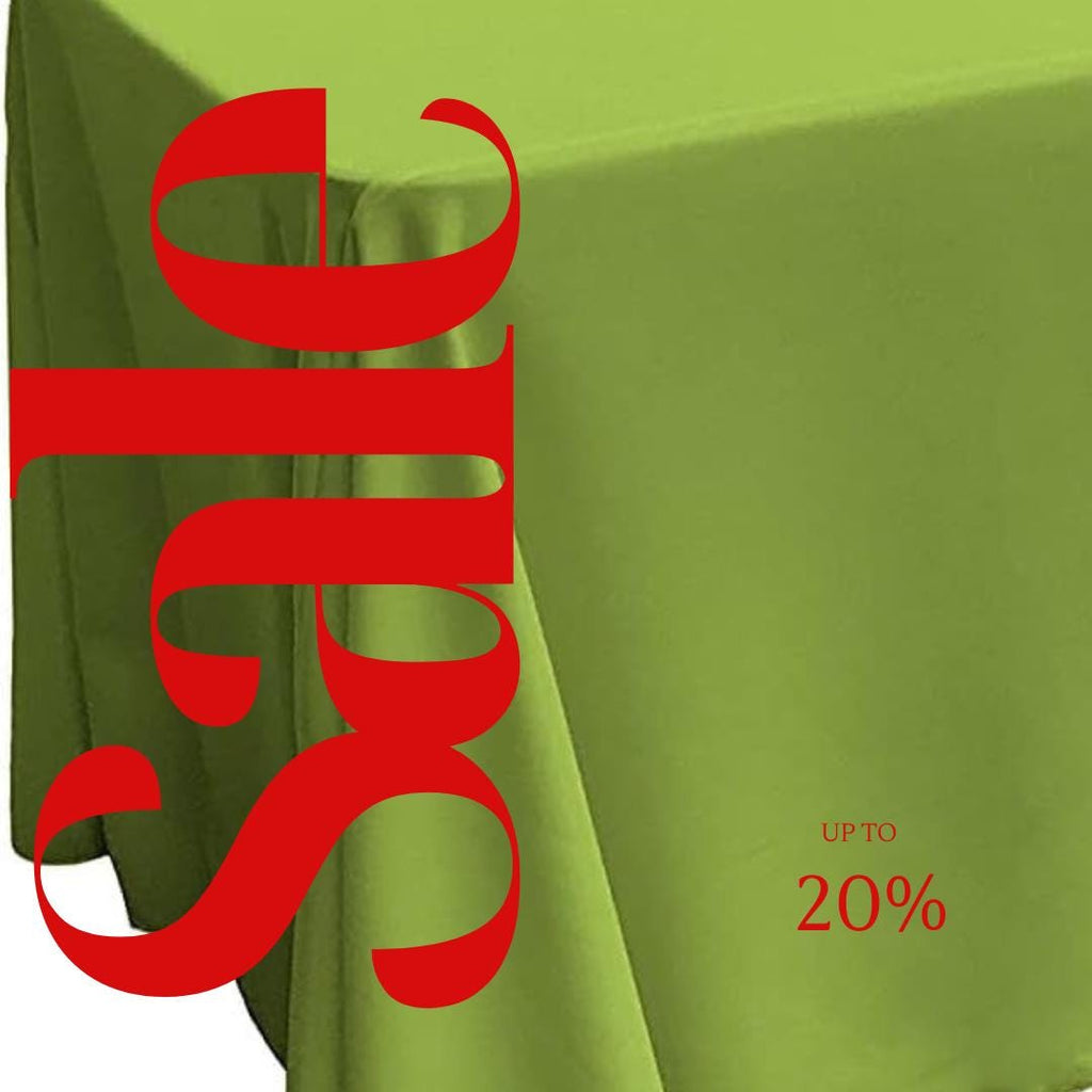 LIME - Polyester Poplin Washable Rectangular Tablecloth, Table Cover Fabric Cloth for Dinning, Kitchen, Party. Choose Size Below