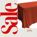 RUST - Polyester Poplin Washable Rectangular Tablecloth, Table Cover Fabric Cloth for Dinning, Kitchen, Party. Choose Size Below