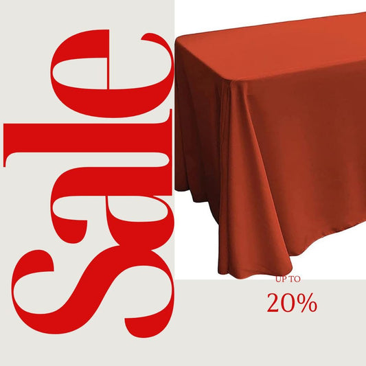 RUST - Polyester Poplin Washable Rectangular Tablecloth, Table Cover Fabric Cloth for Dinning, Kitchen, Party. Choose Size Below