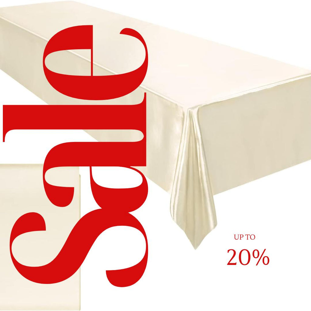IVORY - SATIN - Rectangular Table Cover Bright Tablecloth Smooth Fabric Table Decoration for Wedding Banquet Party Events,