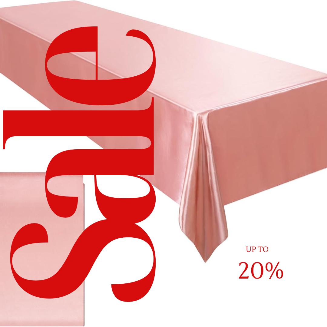 ROSE GOLD - SATIN - Rectangular Table Cover Bright Tablecloth Smooth Fabric Table Decoration for Wedding Banquet Party Events,