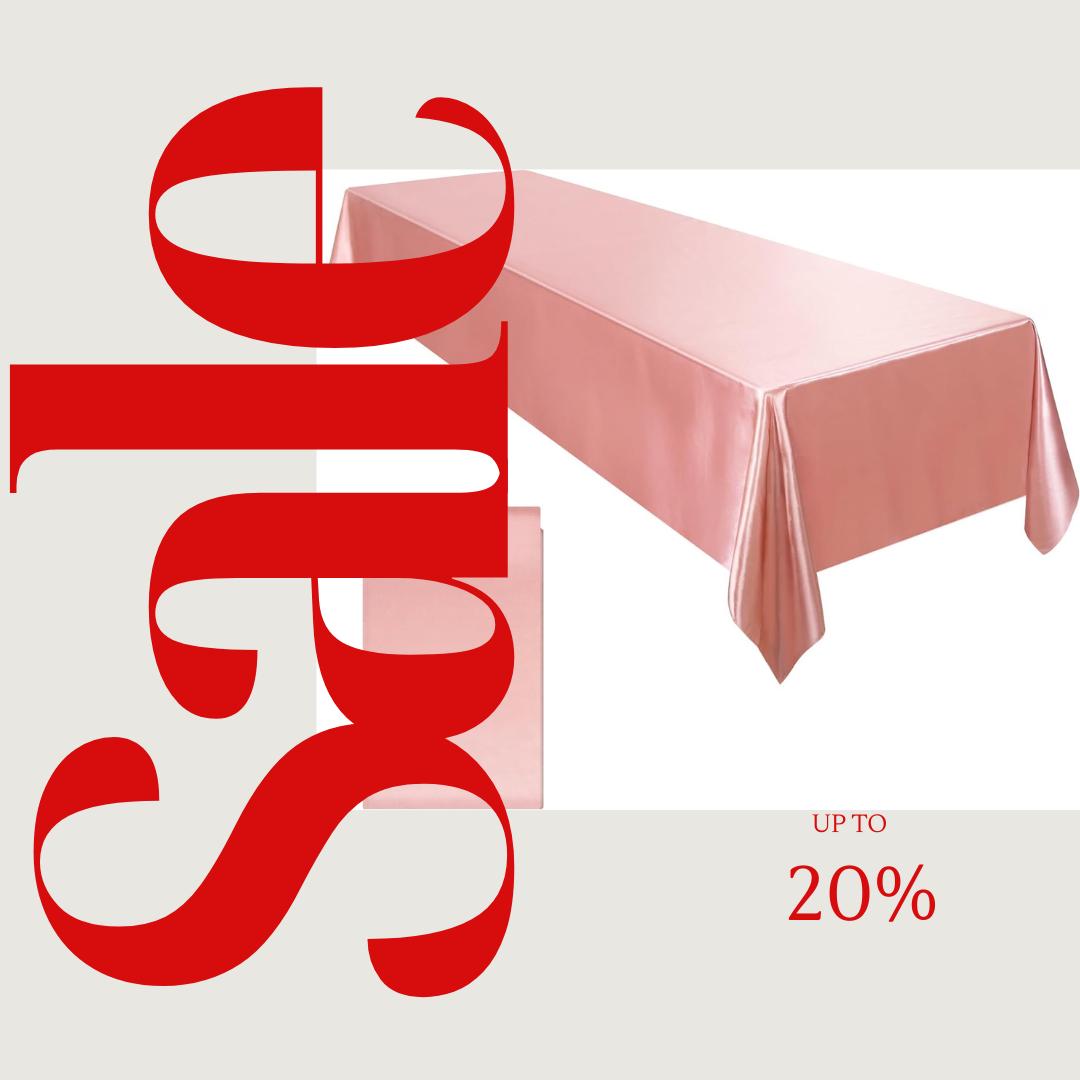 ROSE GOLD - SATIN - Rectangular Table Cover Bright Tablecloth Smooth Fabric Table Decoration for Wedding Banquet Party Events,