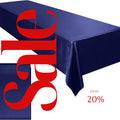 NAVY - SATIN - Rectangular Table Cover Bright Tablecloth Smooth Fabric Table Decoration for Wedding Banquet Party Events,