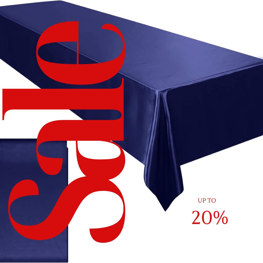 NAVY - SATIN - Rectangular Table Cover Bright Tablecloth Smooth Fabric Table Decoration for Wedding Banquet Party Events,