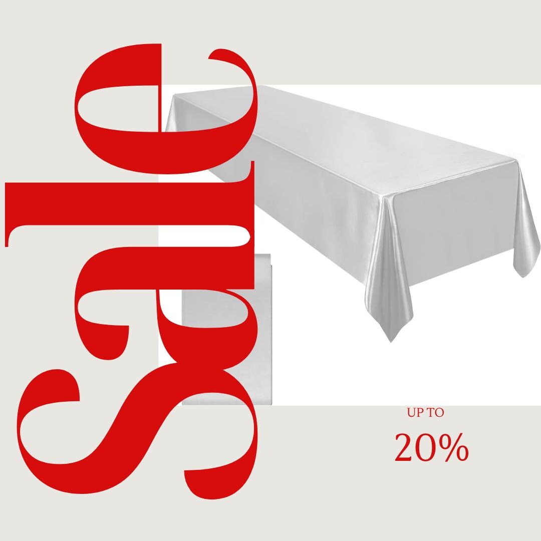 SILVER - SATIN - Rectangular Table Cover Bright Tablecloth Smooth Fabric Table Decoration for Wedding Banquet Party Events,