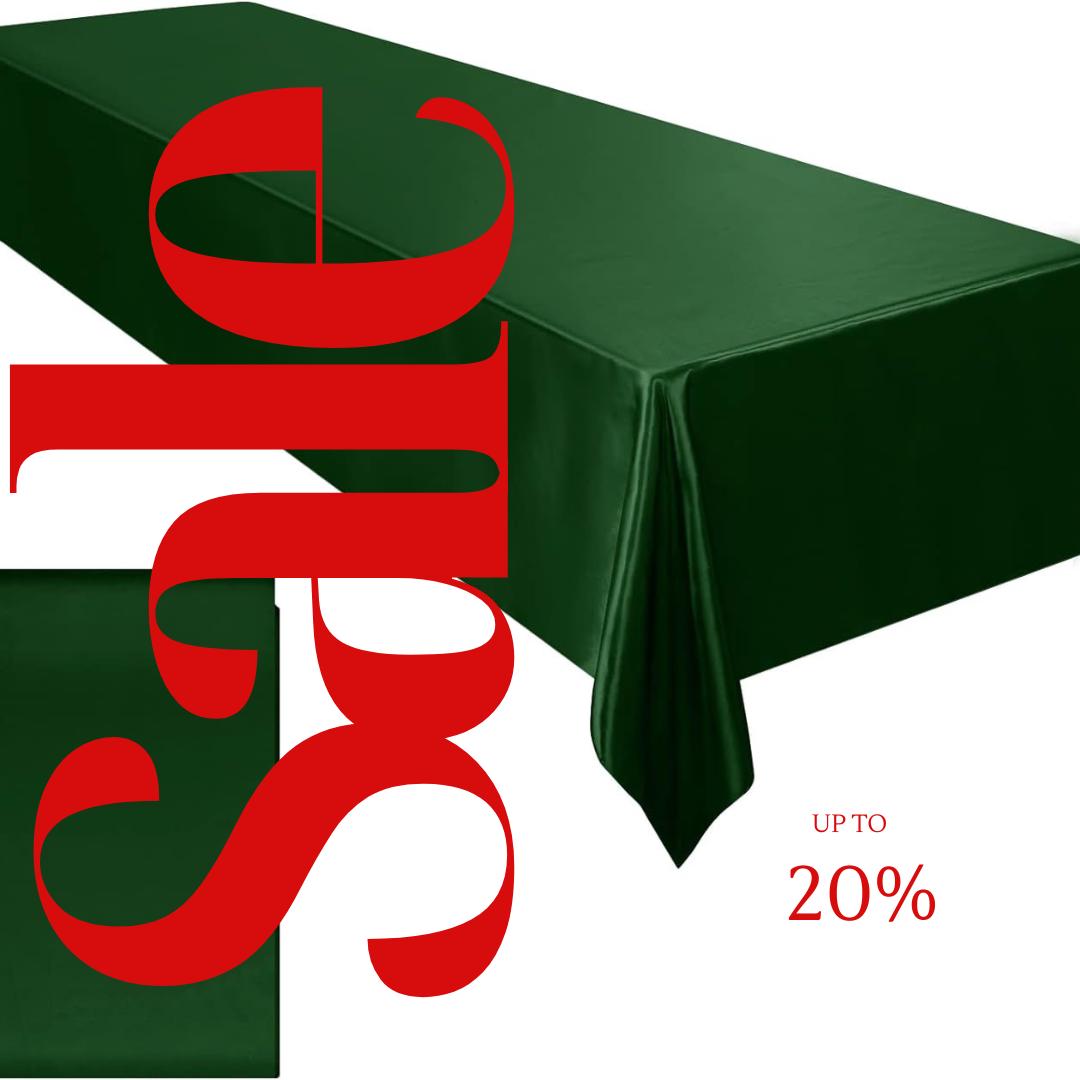 HUNTER - SATIN - Rectangular Table Cover Bright Tablecloth Smooth Fabric Table Decoration for Wedding Banquet Party Events,