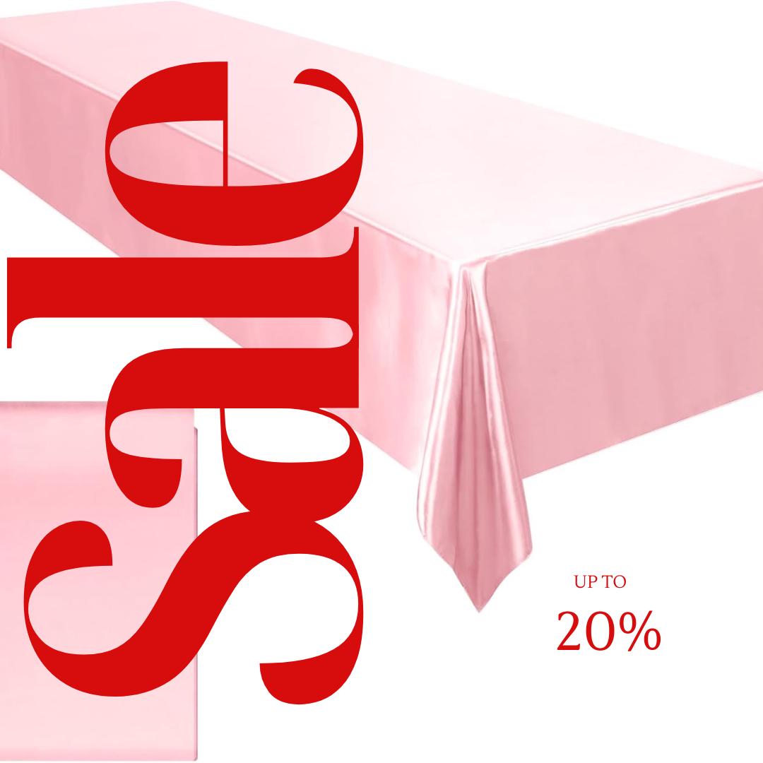 LT PINK - SATIN - Rectangular Table Cover Bright Tablecloth Smooth Fabric Table Decoration for Wedding Banquet Party Events,