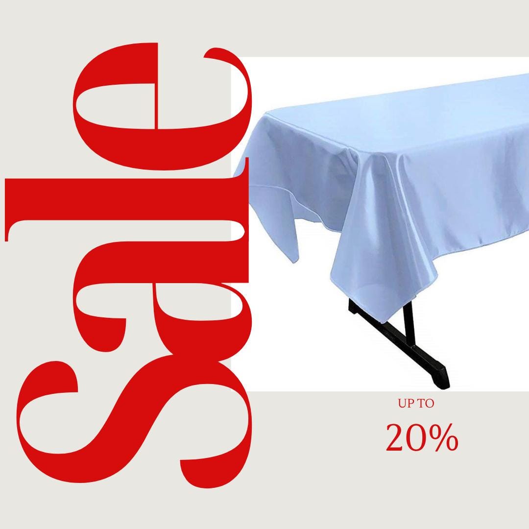 LT BLUE - SATIN - Rectangular Table Cover Bright Tablecloth Smooth Fabric Table Decoration for Wedding Banquet Party Events,