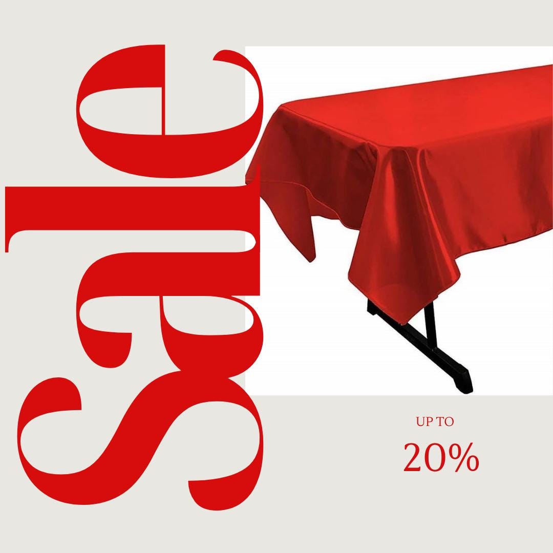 RED - SATIN - Rectangular Table Cover Bright Tablecloth Smooth Fabric Table Decoration for Wedding Banquet Party Events,