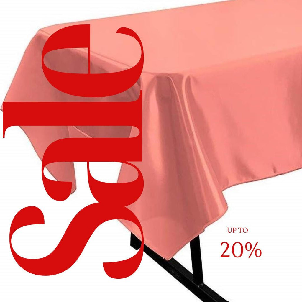CORAL - SATIN - Rectangular Table Cover Bright Tablecloth Smooth Fabric Table Decoration for Wedding Banquet Party Events,