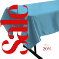 TURQUOISE - SATIN - Rectangular Table Cover Bright Tablecloth Smooth Fabric Table Decoration for Wedding Banquet Party Events,
