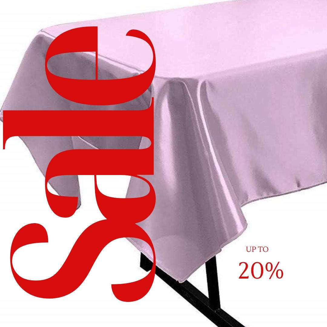 LILAC - SATIN - Rectangular Table Cover Bright Tablecloth Smooth Fabric Table Decoration for Wedding Banquet Party Events,