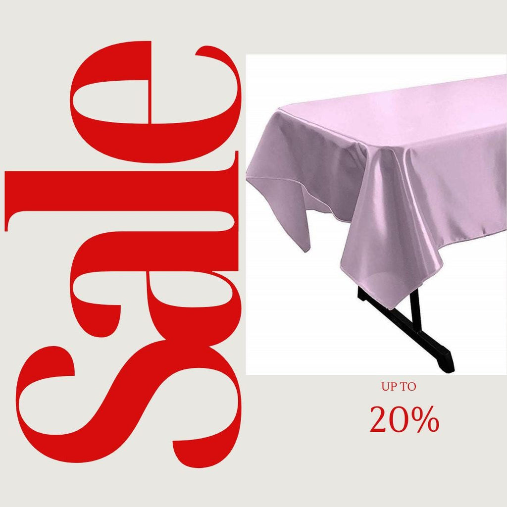 LILAC - SATIN - Rectangular Table Cover Bright Tablecloth Smooth Fabric Table Decoration for Wedding Banquet Party Events,