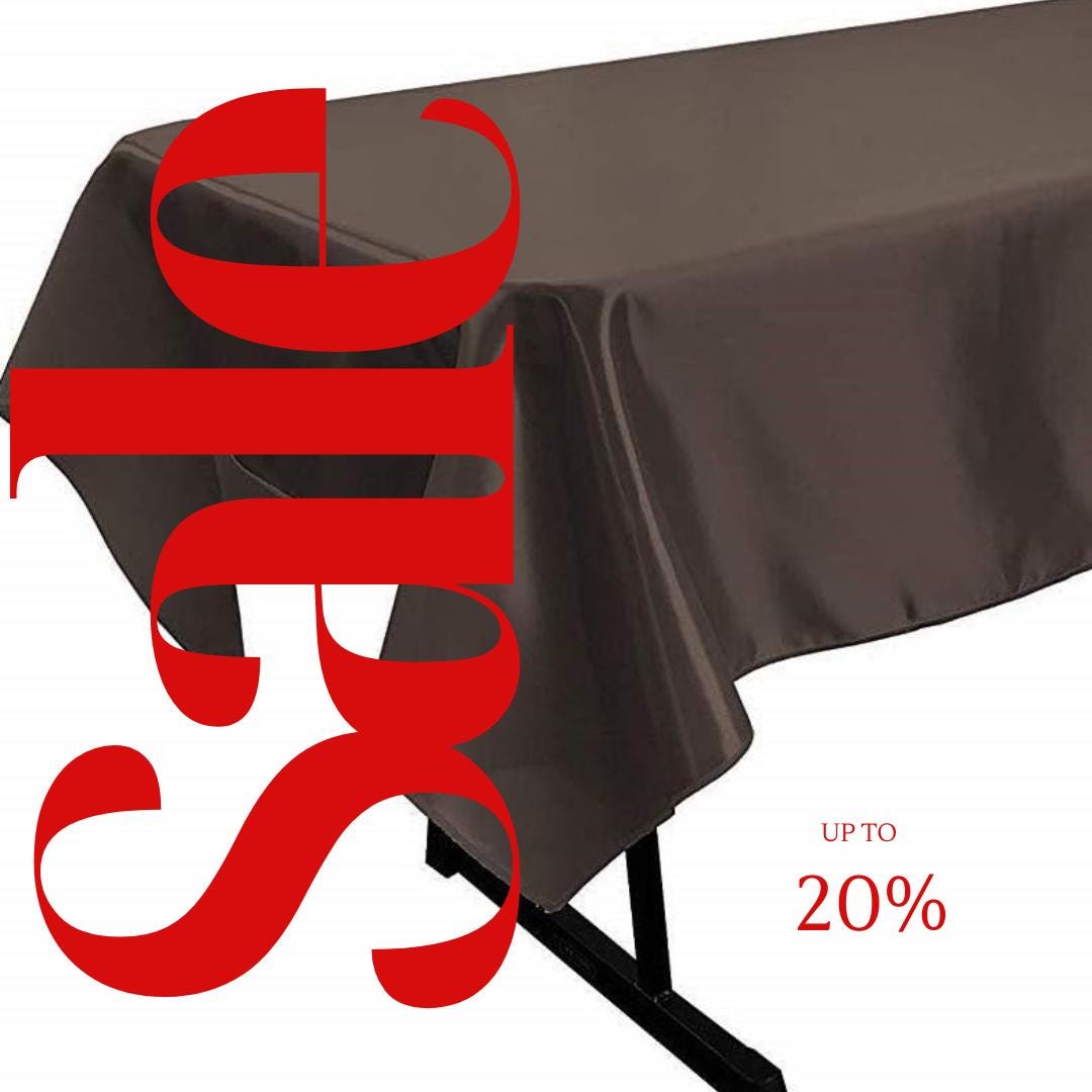 BROWN - SATIN - Rectangular Table Cover Bright Tablecloth Smooth Fabric Table Decoration for Wedding Banquet Party Events,