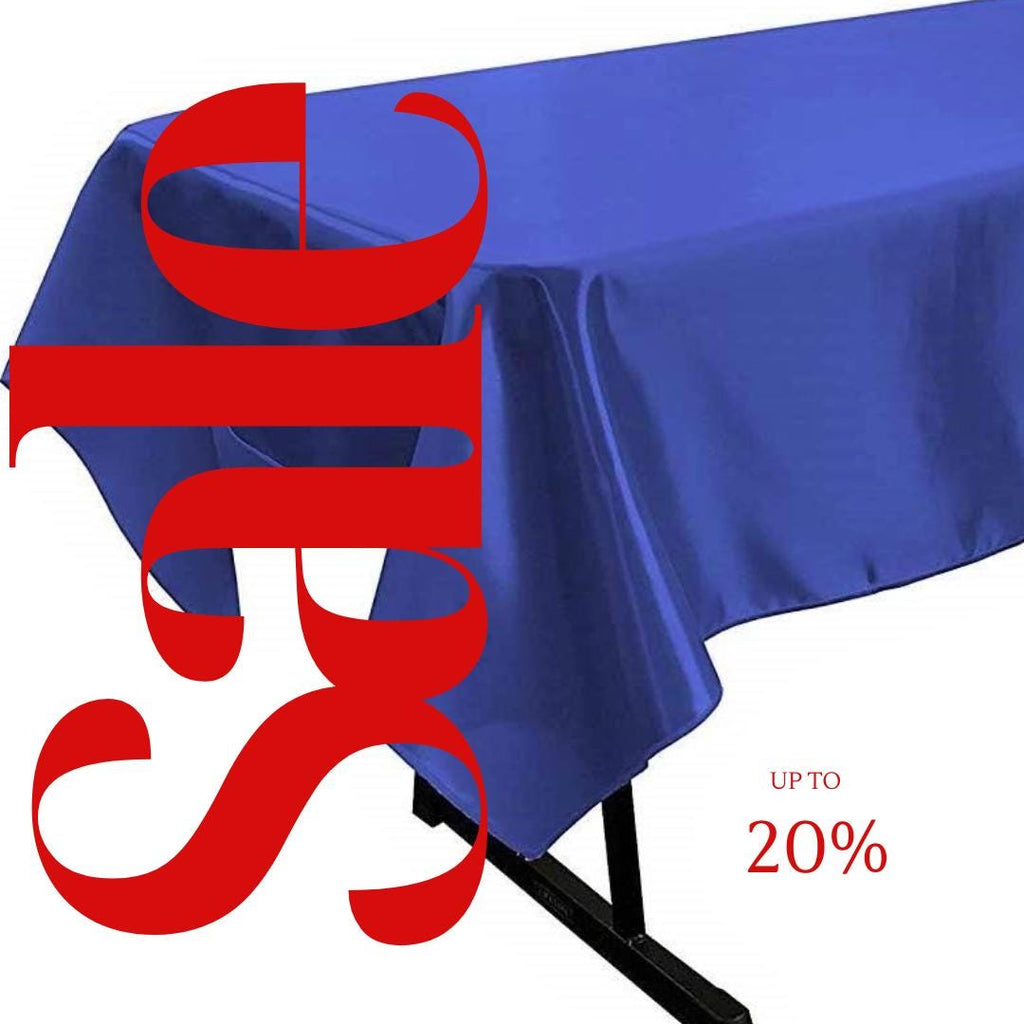 ROYAL - SATIN - Rectangular Table Cover Bright Tablecloth Smooth Fabric Table Decoration for Wedding Banquet Party Events,