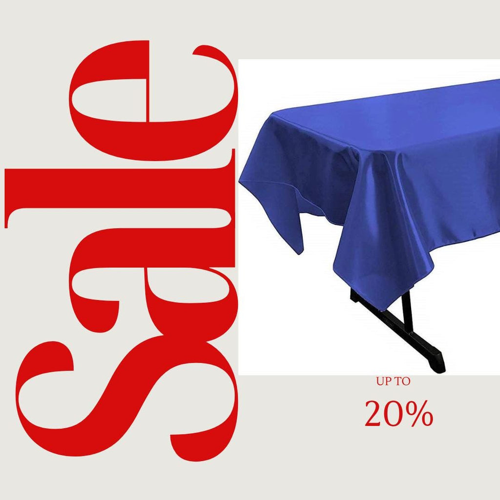 ROYAL - SATIN - Rectangular Table Cover Bright Tablecloth Smooth Fabric Table Decoration for Wedding Banquet Party Events,