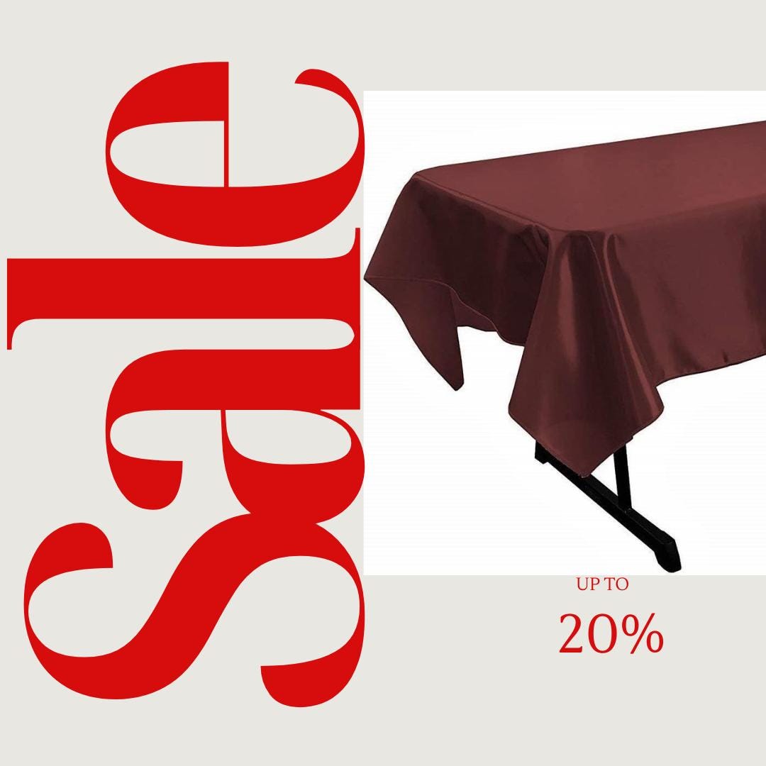 BURGUNDY - SATIN - Rectangular Table Cover Bright Tablecloth Smooth Fabric Table Decoration for Wedding Banquet Party Events,
