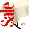 IVORY - SATIN - Rectangular Table Cover Bright Tablecloth Smooth Fabric Table Decoration for Wedding Banquet Party Events,
