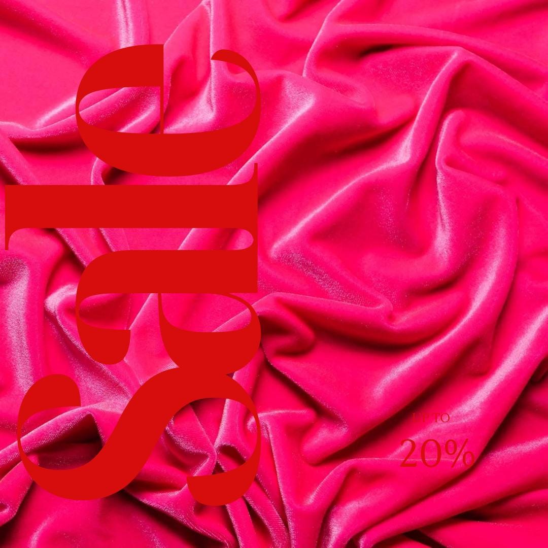 Hot Pink - Stretch Velvet Fabric 60'' Wide by The Yard for Sewing Apparel Costumes Craft