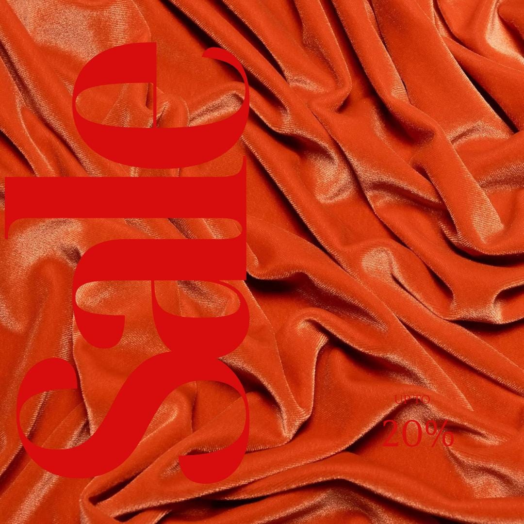 Orange  - Stretch Velvet Fabric 60'' Wide by The Yard for Sewing Apparel Costumes Craft