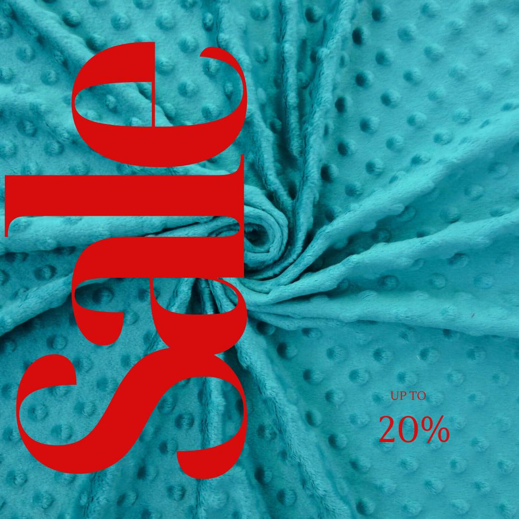 TURQUOISE - Polka Dot Snuggle Minky Soft Fabric Decorative Crafts Dress Fabric Sold By Yard.  60” Wide | Ultra Soft Fabric.