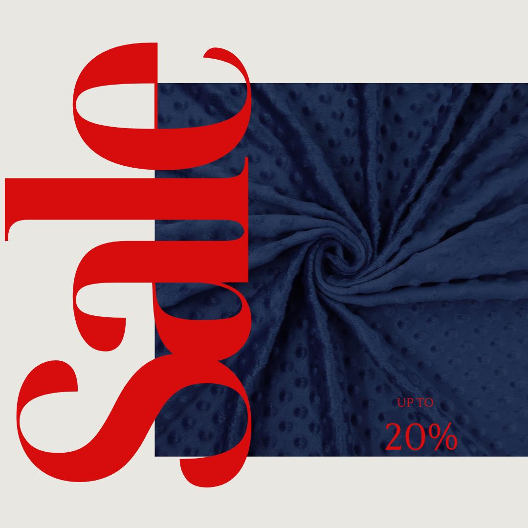 NAVY  BLUE - Polka Dot Snuggle Minky Soft Fabric Decorative Crafts Dress Fabric Sold By Yard.  60” Wide | Ultra Soft Fabric.