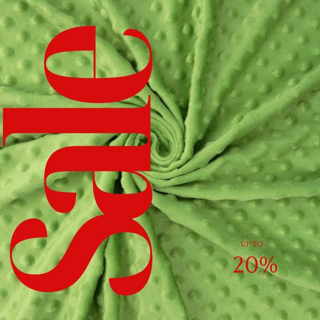 LIME - Polka Dot Snuggle Minky Soft Fabric Decorative Crafts Dress Fabric Sold By Yard.  60” Wide | Ultra Soft Fabric.