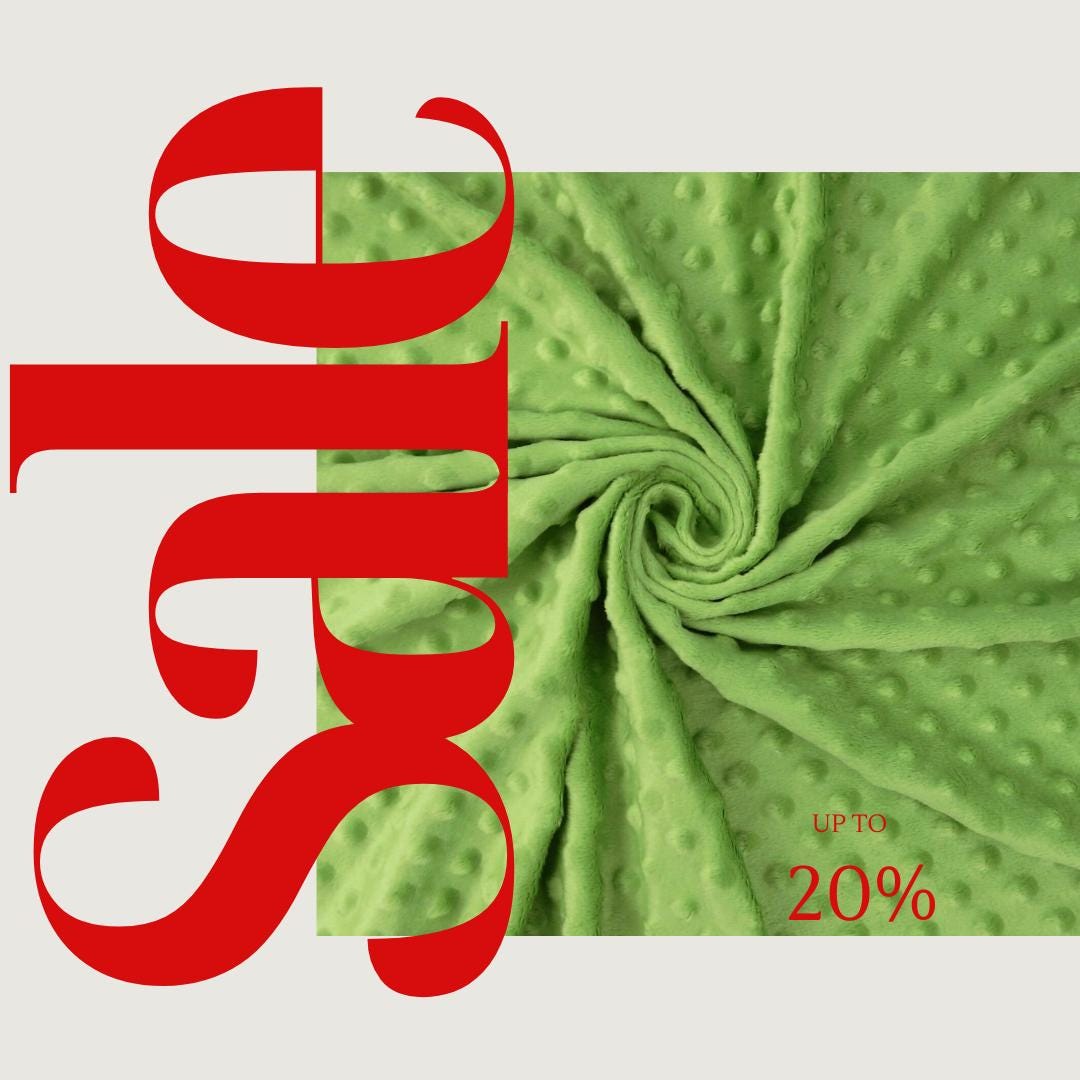 LIME - Polka Dot Snuggle Minky Soft Fabric Decorative Crafts Dress Fabric Sold By Yard.  60” Wide | Ultra Soft Fabric.