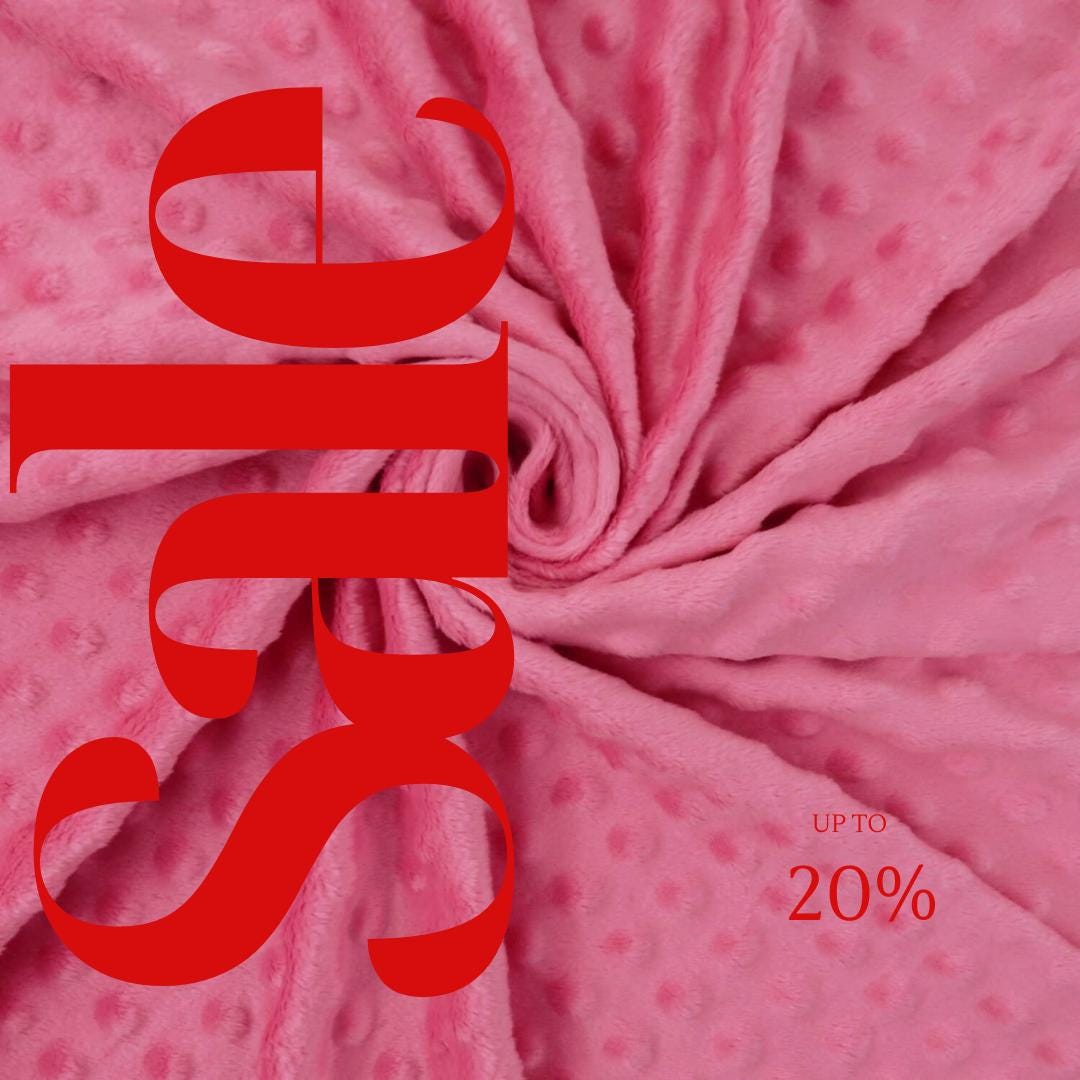 FUCHSIA - Polka Dot Snuggle Minky Soft Fabric Decorative Crafts Dress Fabric Sold By Yard.  60” Wide | Ultra Soft Fabric.