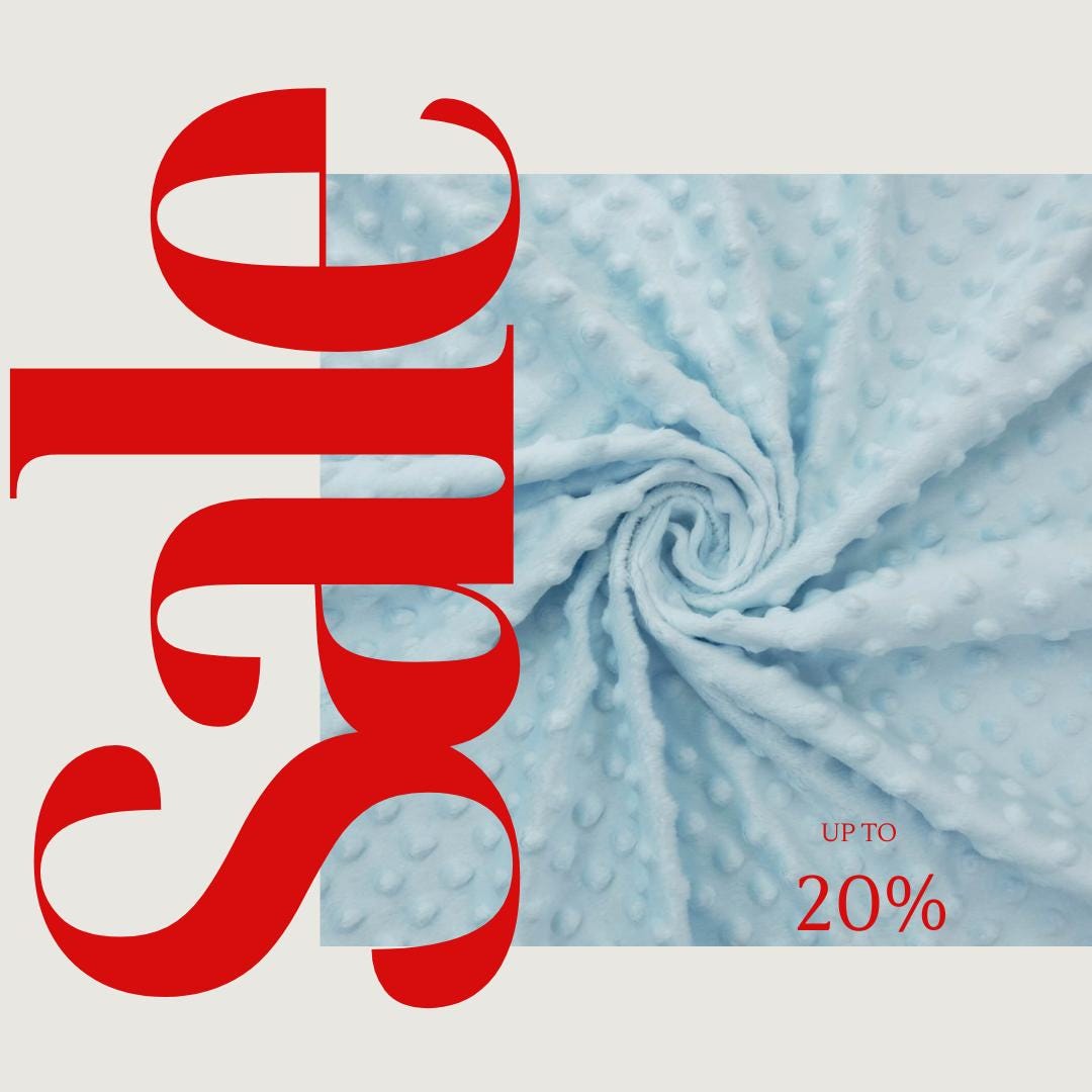 BABY BLUE - Polka Dot Snuggle Minky Soft Fabric Decorative Crafts Dress Fabric Sold By Yard.  60” Wide | Ultra Soft Fabric.