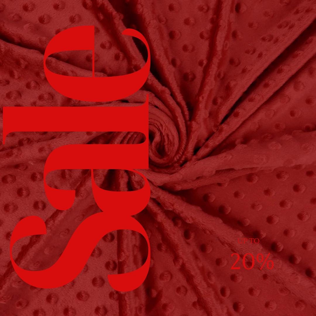 RED - Polka Dot Snuggle Minky Soft Fabric Decorative Crafts Dress Fabric Sold By Yard.  60” Wide | Ultra Soft Fabric.