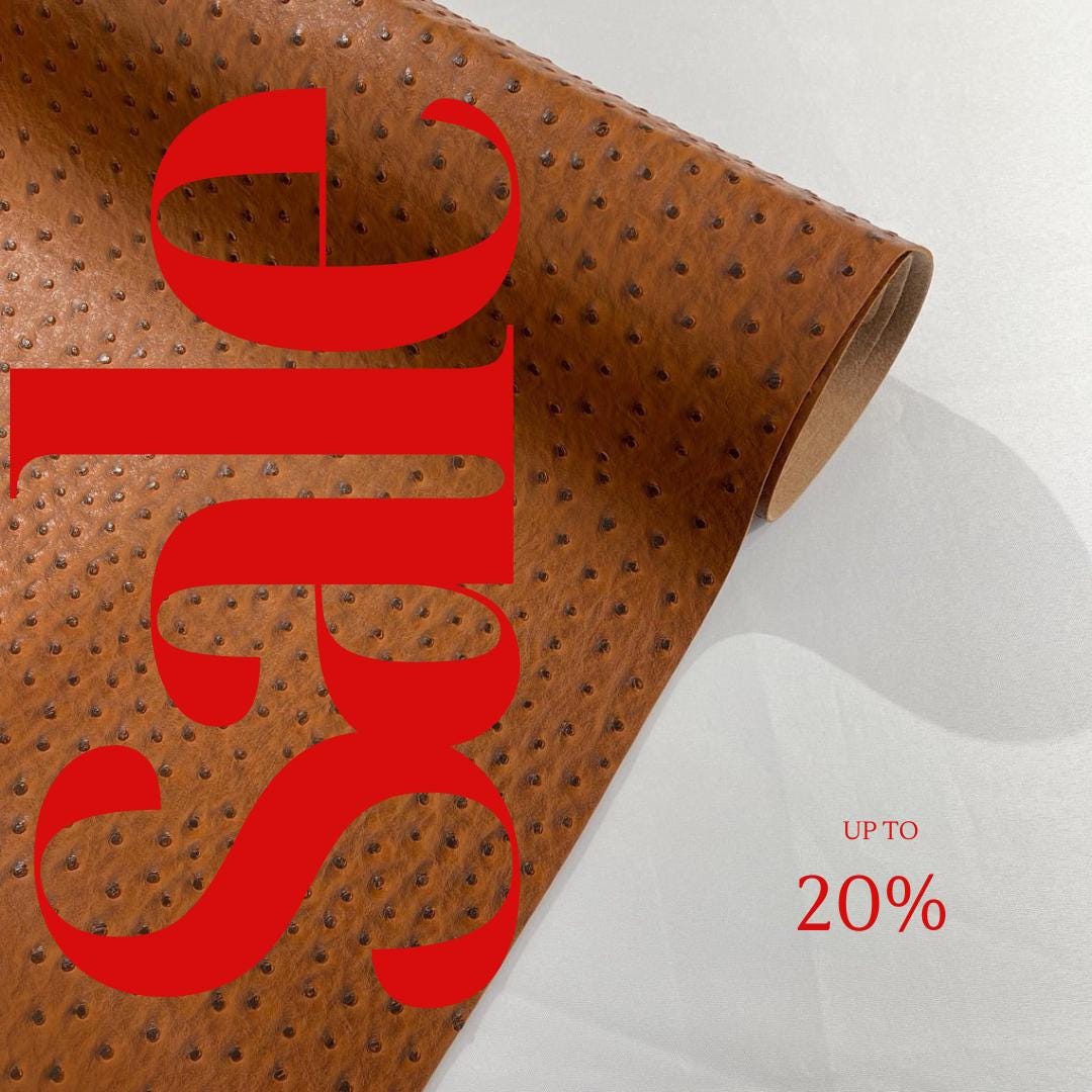 Ostrich Fake Leather Upholstery-  CONAC - 3-D Ostrich Skin Texture Faux Leather - Vinyl Fabric Sold By Yard.