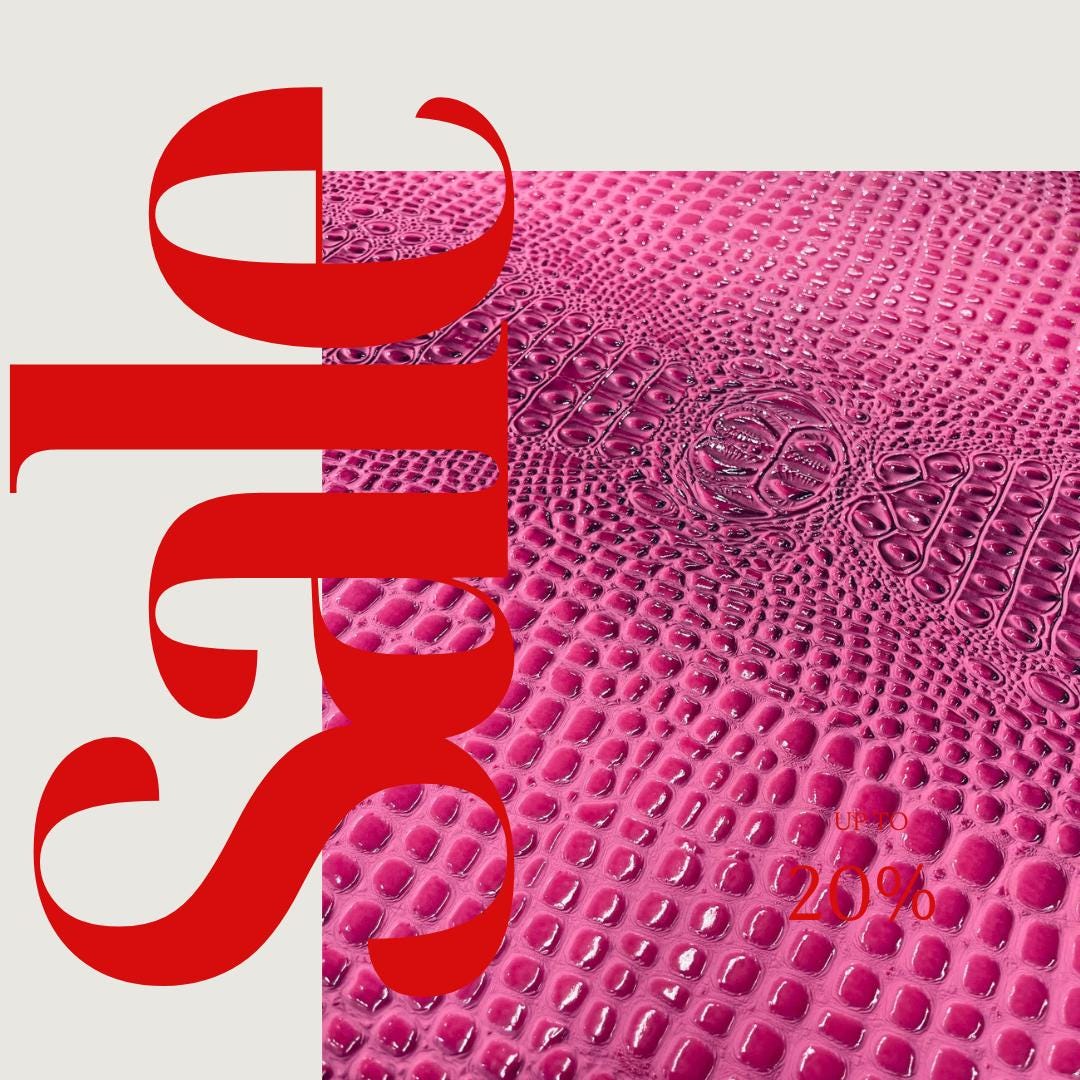 Glossy Two Tone Gator Fake Leather Upholstery - CANDY PINK - 3-D Crocodile Skin Texture Faux Leather  Vinyl/54" By Yard