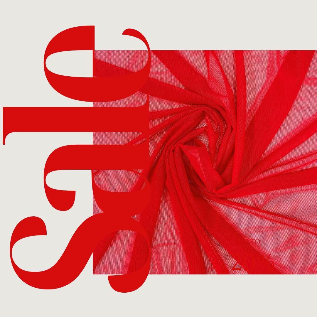 Power Mesh Fabric  - RED - Nylon Lycra Spandex 4 Way Stretch Fabric 58"/60" By Yard.