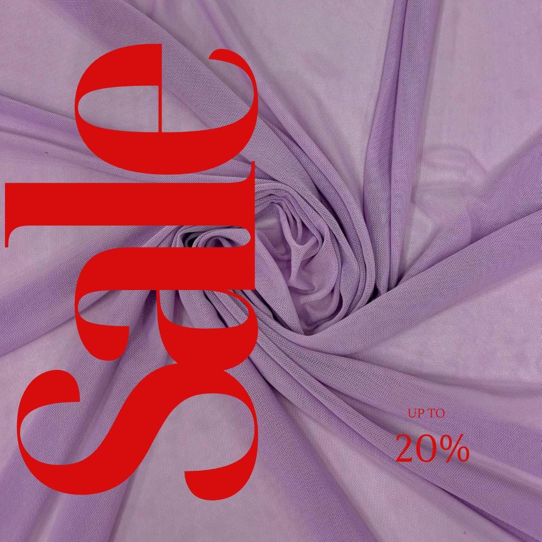 Power Mesh Fabric  - LAVENDER - Nylon Lycra Spandex 4 Way Stretch Fabric 58"/60" By Yard.