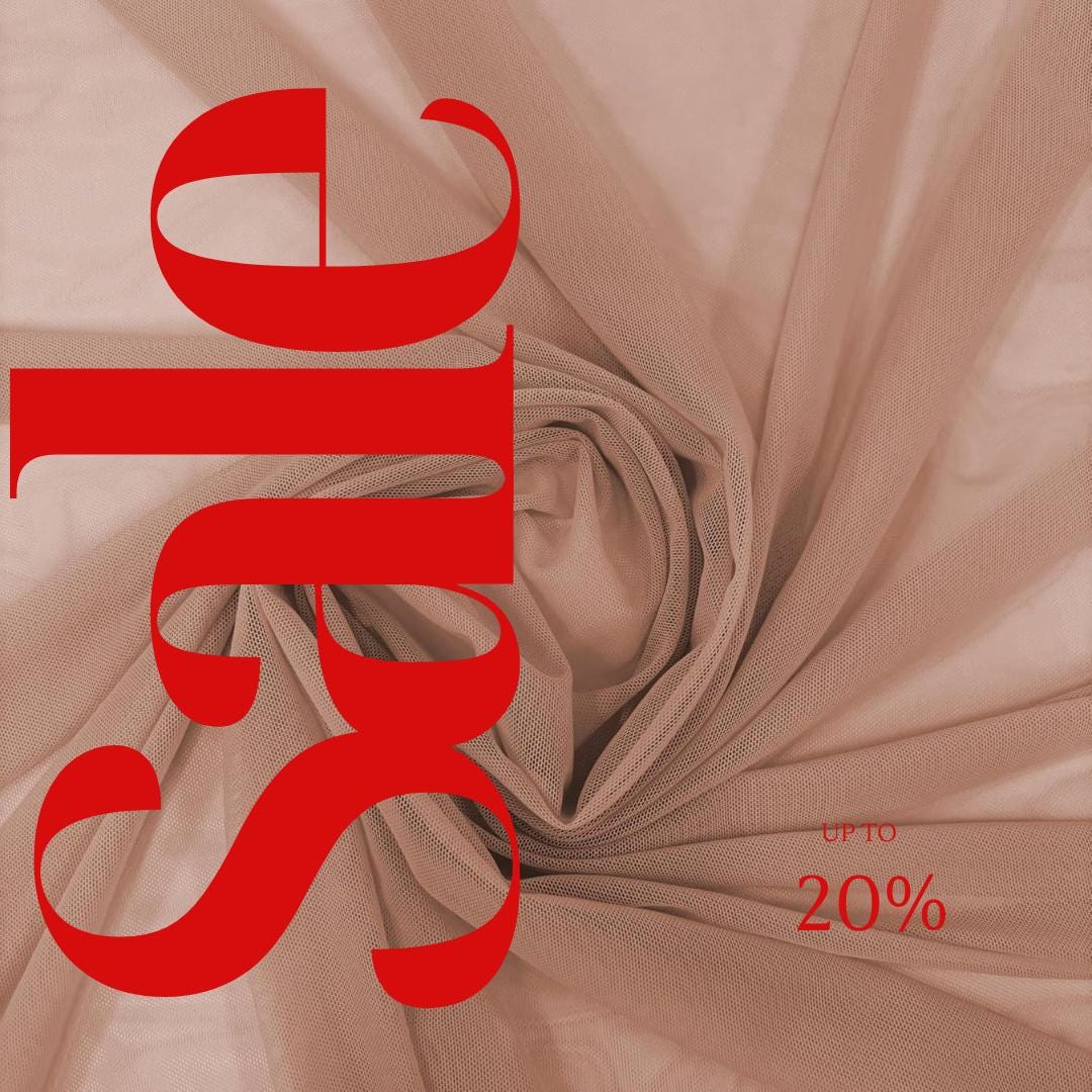 Power Mesh Fabric  - DK NUDE - Nylon Lycra Spandex 4 Way Stretch Fabric 58"/60" By Yard.