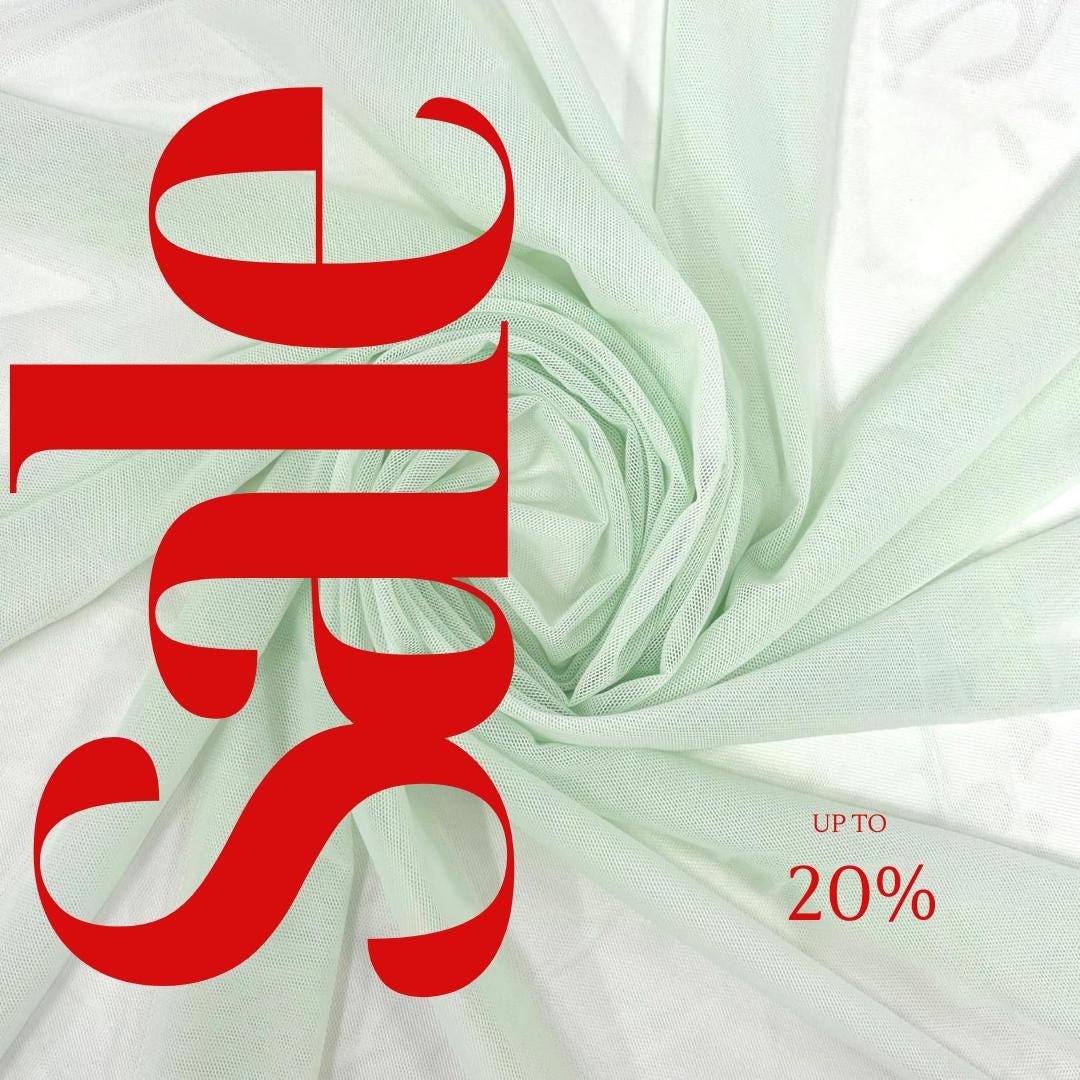 Power Mesh Fabric  - MINT - Nylon Lycra Spandex 4 Way Stretch Fabric 58"/60" By Yard.