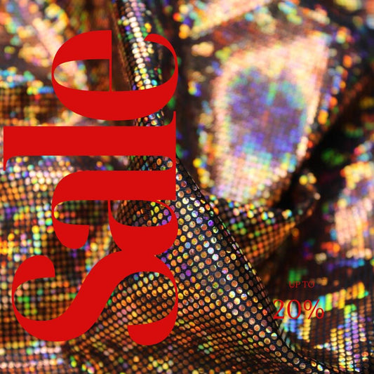 Orange/Black Shattered Glass Spandex - 4-Way Stretch Fabric By The Yard - 60" Wide Spandex Fabric - Thick and Heavy Spandex Fabric