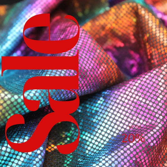 Rainbow Metallic Shattered Glass Spandex - 4 Way Stretch Fabric By The Yard - 60" Wide Spandex Fabric - Thick and Heavy Spandex Fabric