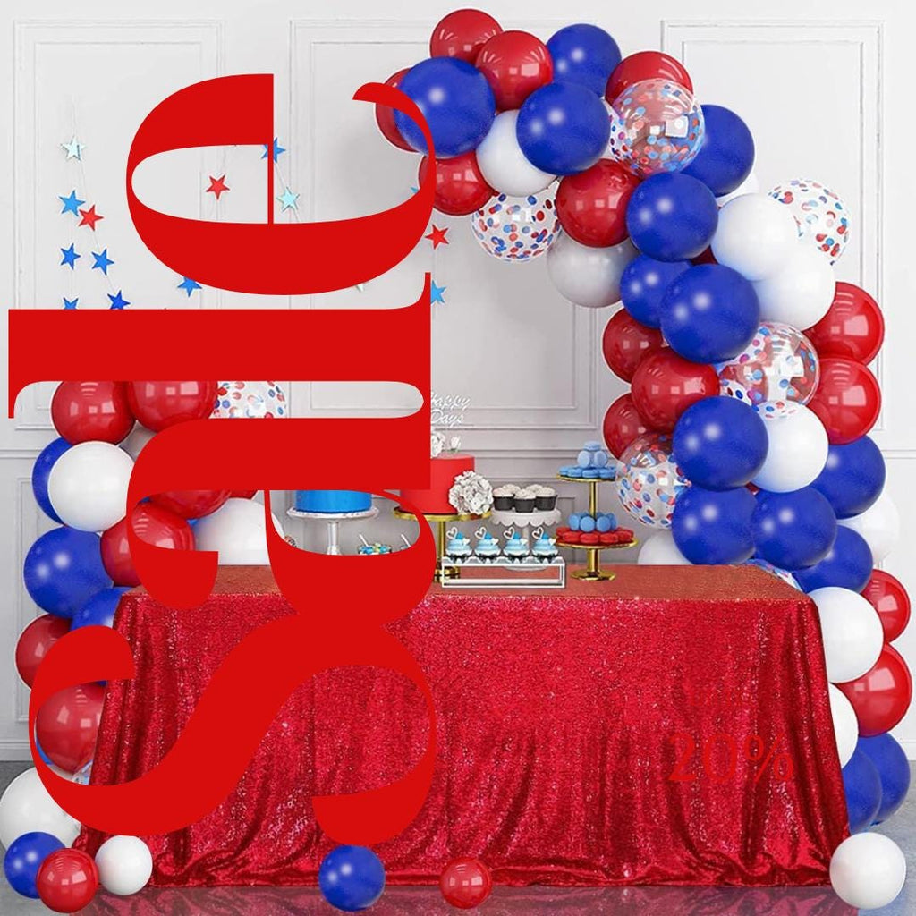 SEQUIN - Sequin Tablecloth -  RED - Table Overlay Rainbow Table Cloths With Seams tablecloth Sparkly Wedding Party Decorations.