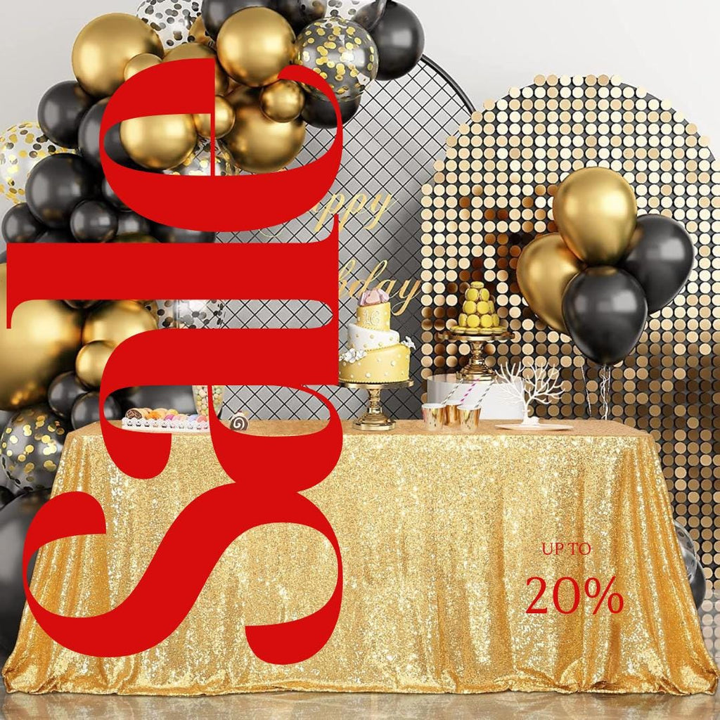 SEQUIN - Sequin Tablecloth -  GOLD - Table Overlay Rainbow Table Cloths With Seams tablecloth Sparkly Wedding Party Decorations.